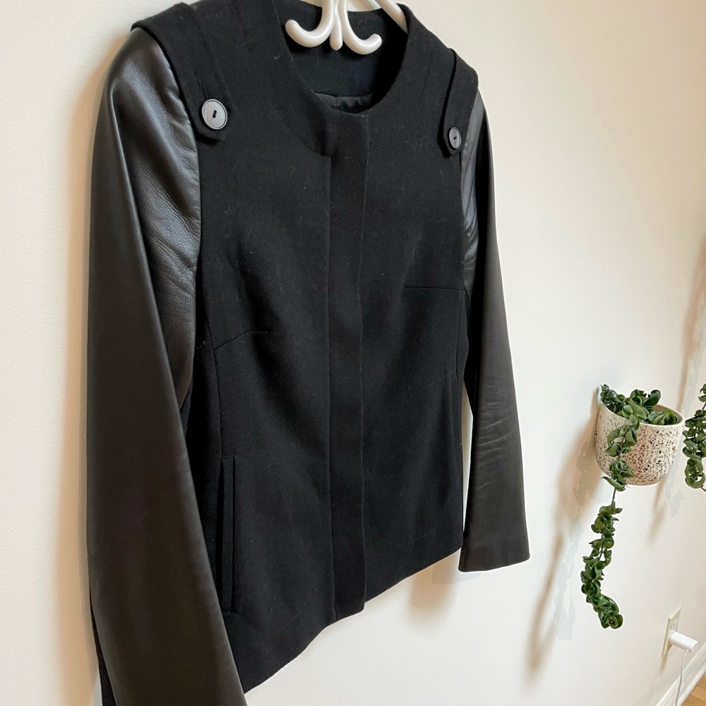 Versatile Leather Sleeve Jacket